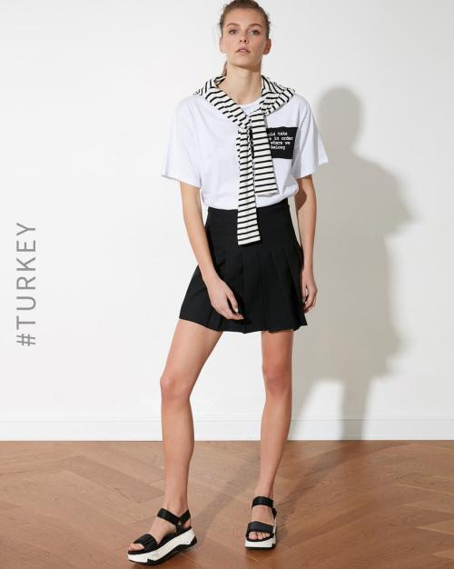 Pleated Flared Skirt