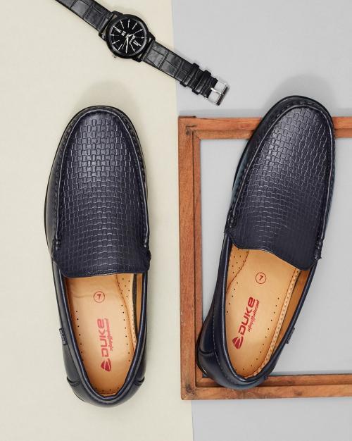 Croc-Embossed Loafers