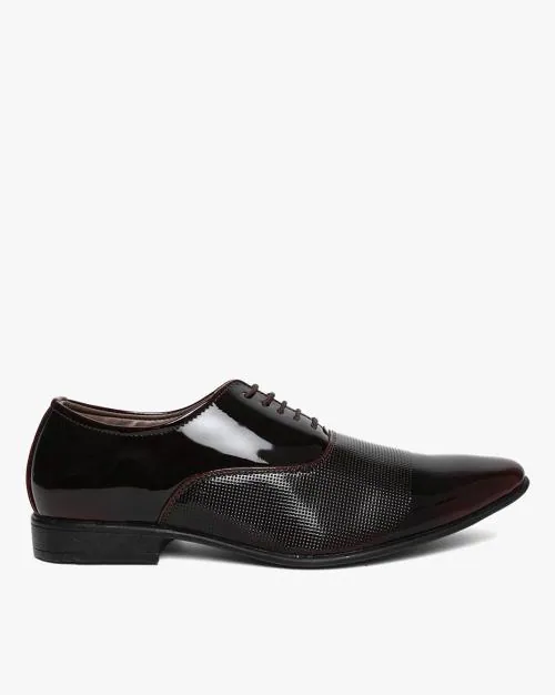 Textured Cap-Toe Oxfords