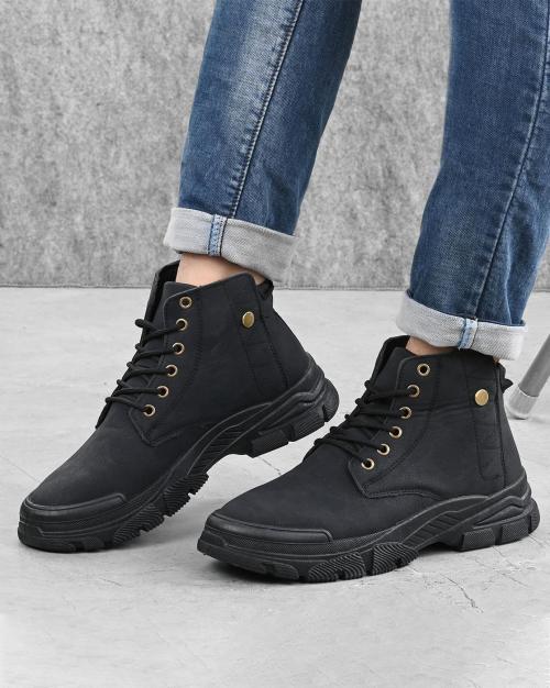 Ankle-Length Lace-Up Boots