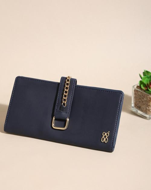 Leather Wallet with Snap-Button Closure