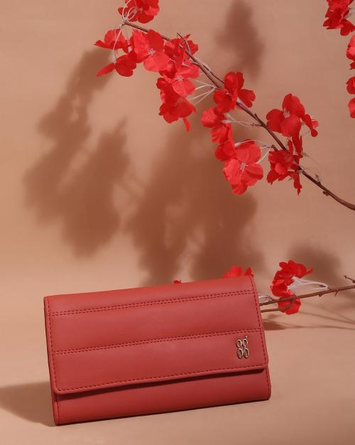 Tri-Fold Wallet with Snap Button Fastening