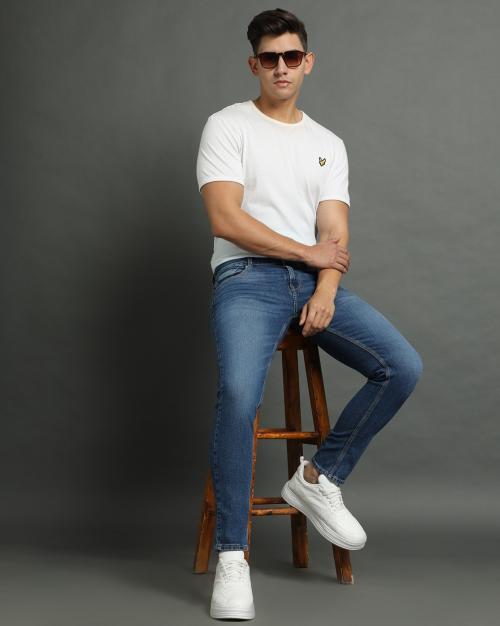 Men Mid-Wash Low-Rise Super Skinny Jeans