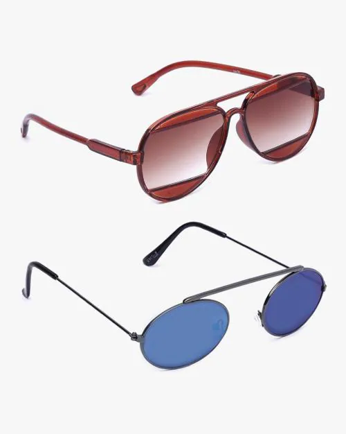 Set of 2 UV-Protected Oval Sunglasses