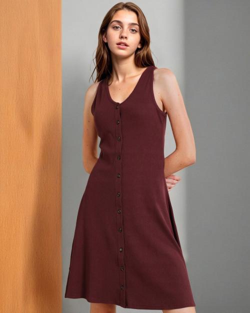 Button-Down A-line Dress