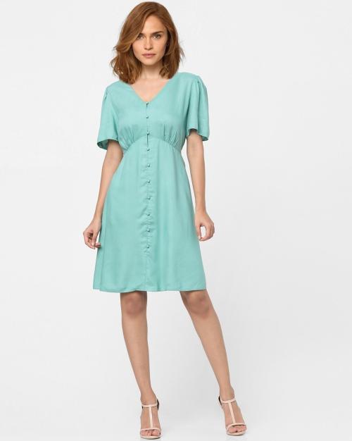 Button-Down A-Line Dress