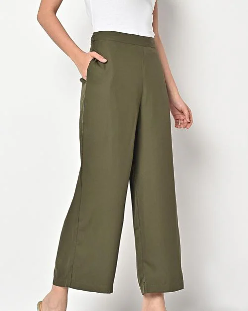 Straight Fit Pants with Insert Pockets