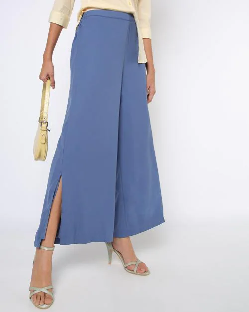 High-Rise Palazzos with Elasticated Waist