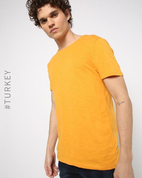 Heathered Crew-Neck Cotton T-shirt