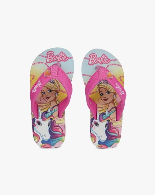 Barbie Print Thong-Strap Flip-Flops