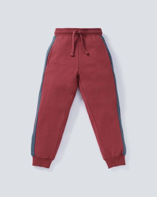 Boys Colourblock Joggers with Drawstring Waist