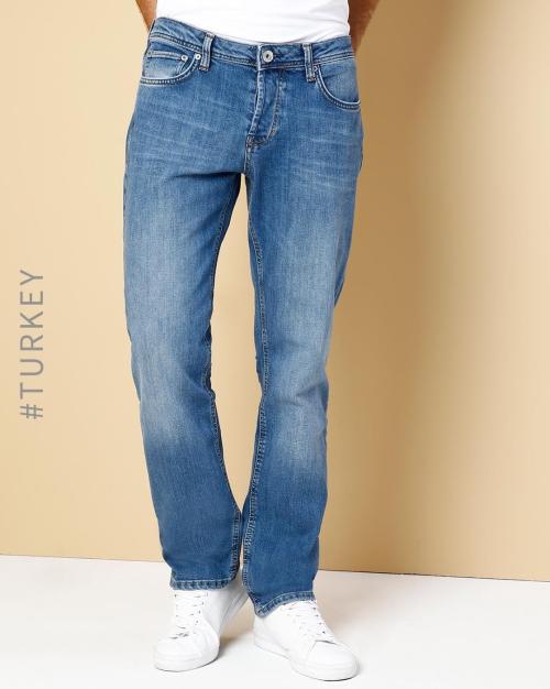 Mid-Wash Modern Fit Jeans
