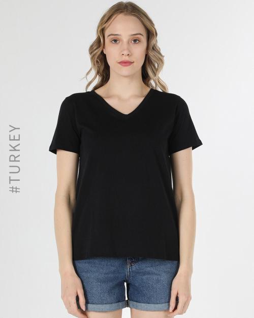 Buy Cotton V-neck T-shirt Online at Best Prices in India - JioMart.