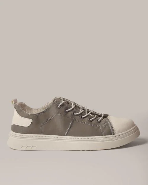 Round-Toe Lace-Up Sneakers