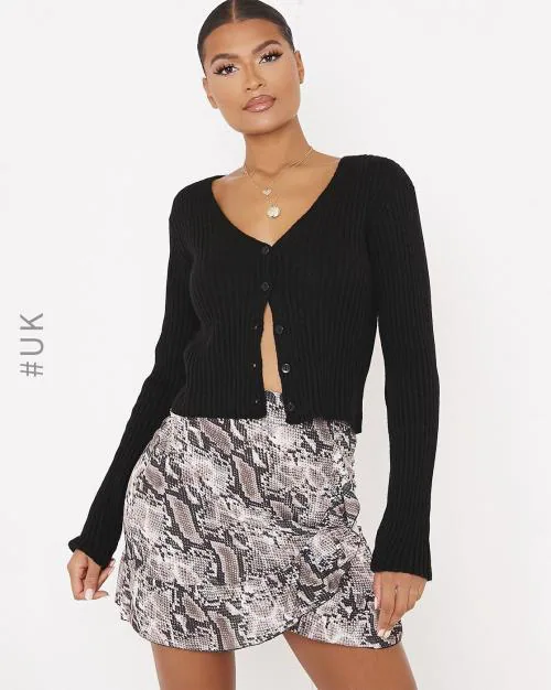 Reptilian Print Wrap Skirt