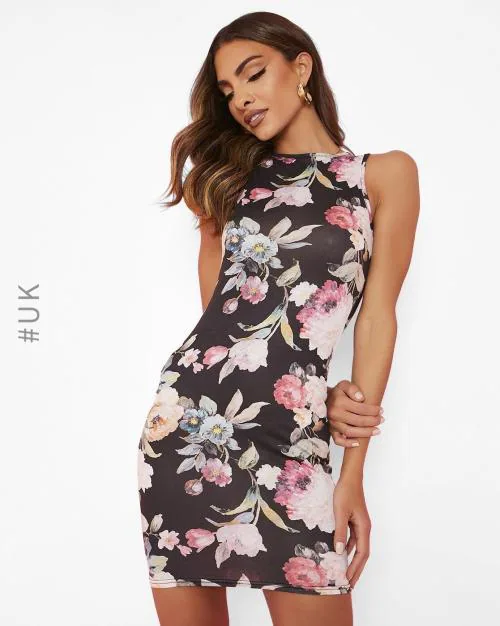 Floral Print Bodycon Dress
