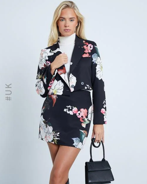 Floral Print A-line Skirt