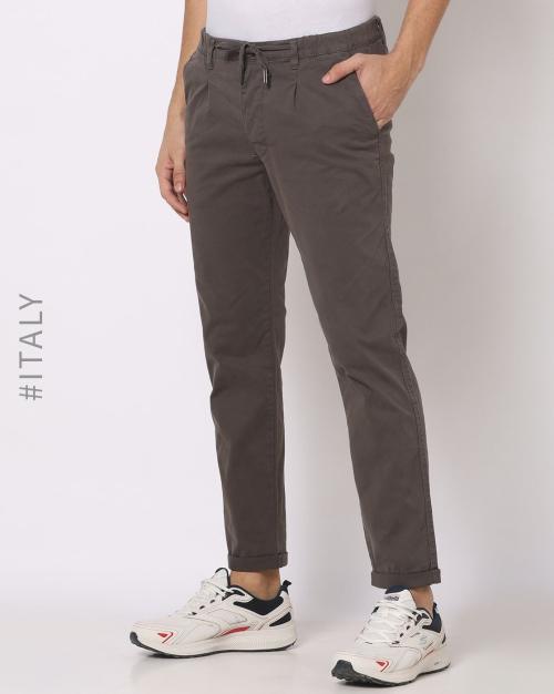 Buy FlatFront Chinos with Drawstring Waist Online at Best Prices in