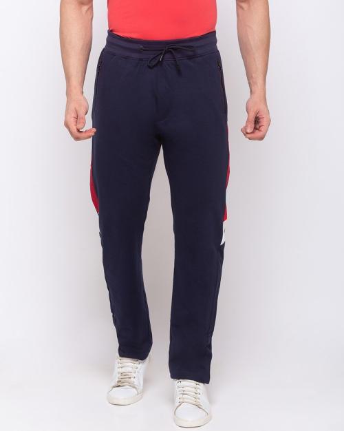 Men Typographic Print Straight Track Pants