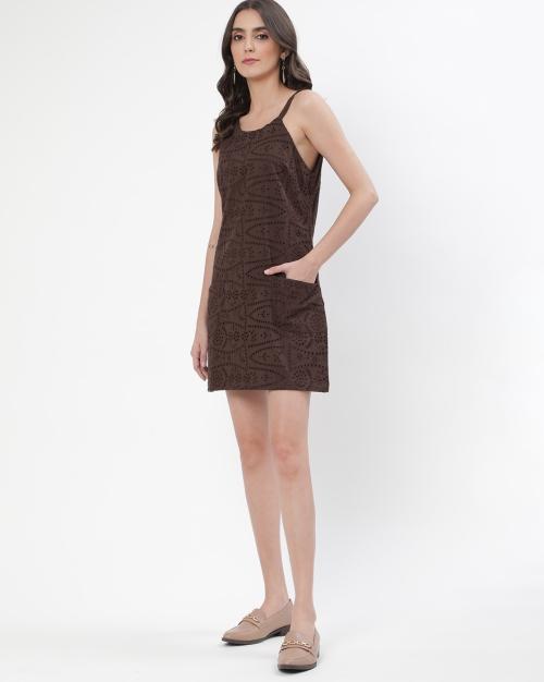 Schiffli A-line Dress with Insert Pockets