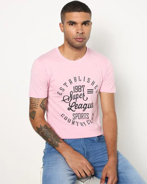 Buy Printed CrewNeck Slim Fit Tshirt Online at Best Prices in India