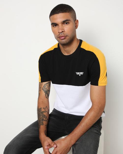 Buy Colorblock CrewNeck Slim Fit Tshirt Online at Best Prices in