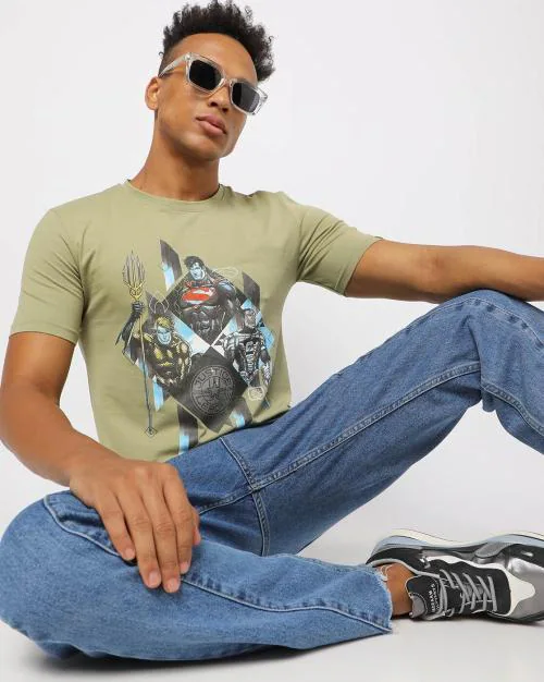 Justice League Crew-Neck Slim Fit T-shirt