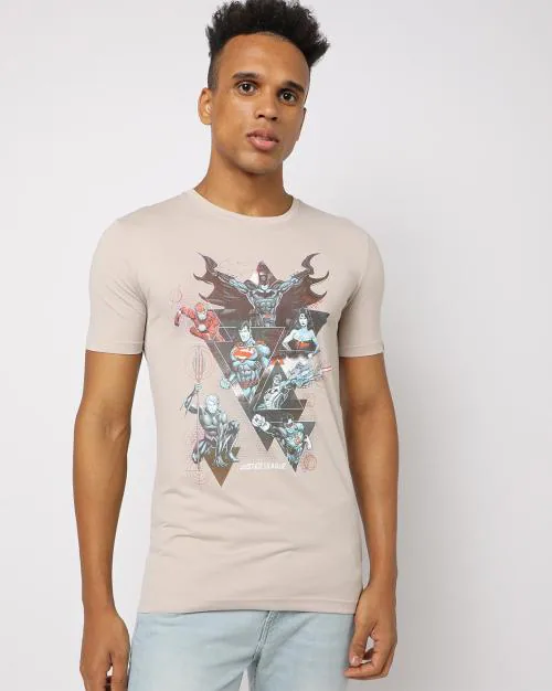 Justice League Crew-Neck Slim Fit T-shirt