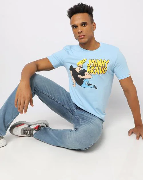 Johnny Bravo Crew-Neck Slim Fit T-shirt