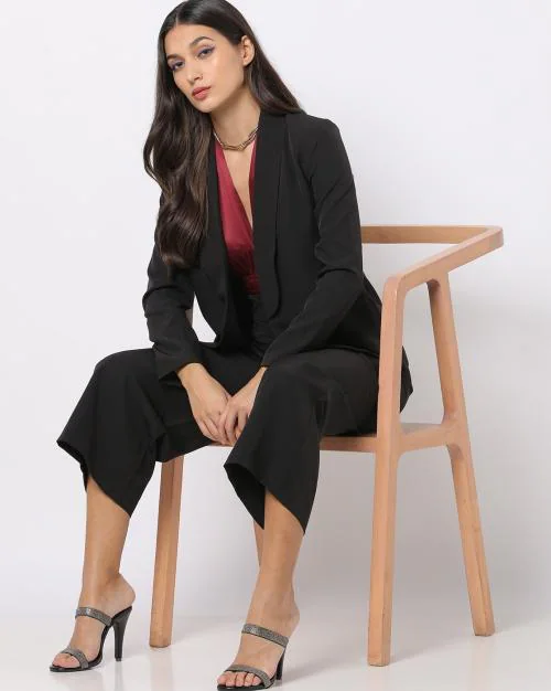 Open-Front Shawl Lapel Blazer