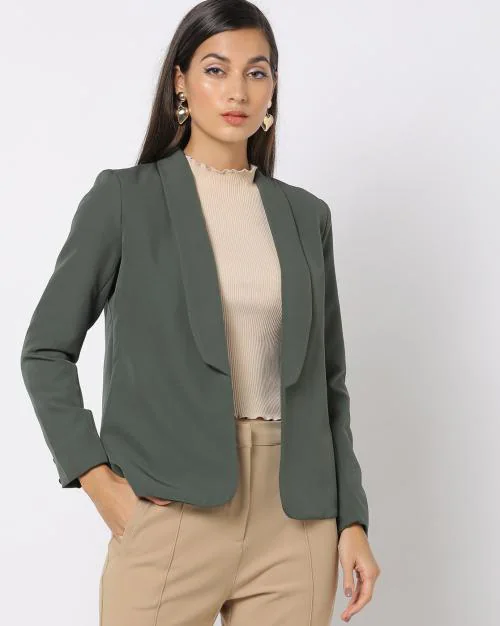 Open-Front Shawl Lapel Blazer