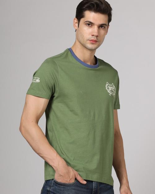 Regular Fit Contrast Crew Neck T-Shirt