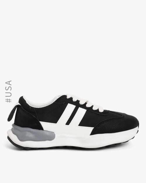 Round-Toe Lace-Up Sneakers