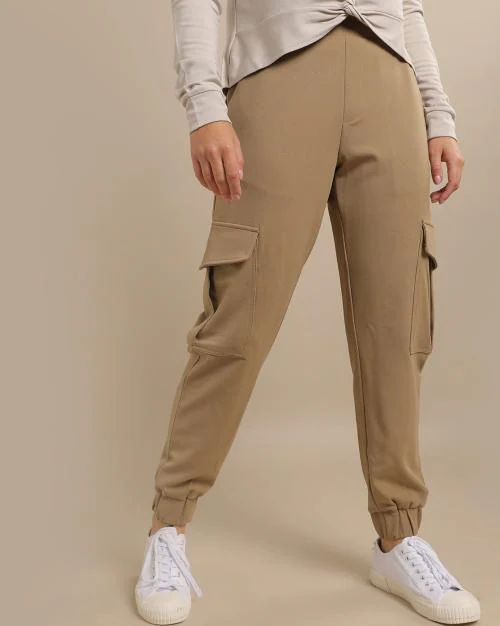 Women Cargo Joggers With Flap Pockets
