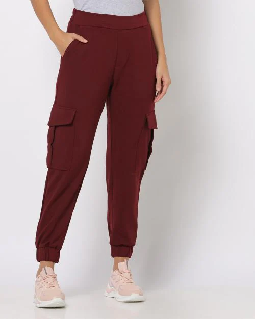 Women Cargo Joggers With Flap Pockets