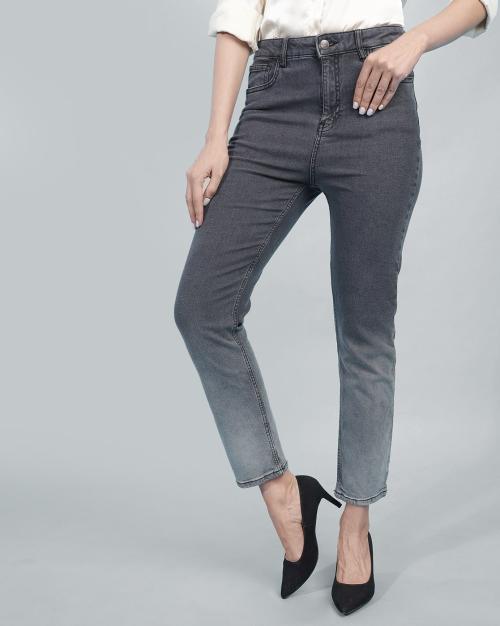 Lightly Washed Straight Fit Jeans