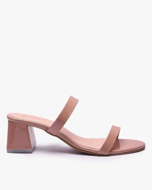 block heel 2 strap sandals