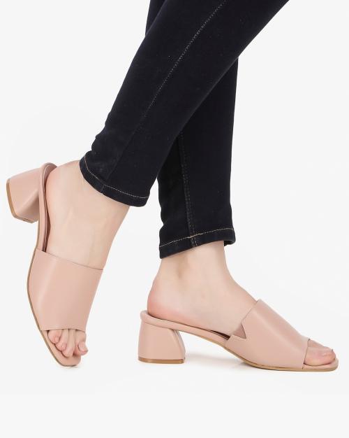 Slip-On Block-Heeled Sandals