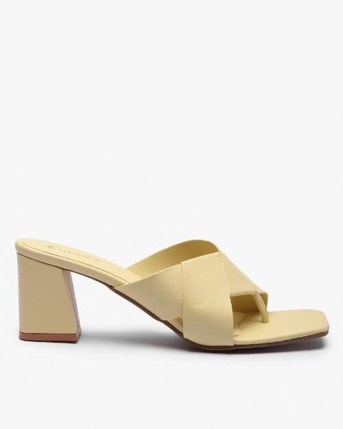 Toe-Ring Block-Heeled Sandals