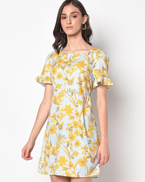 Floral Print A-line Mini Dress