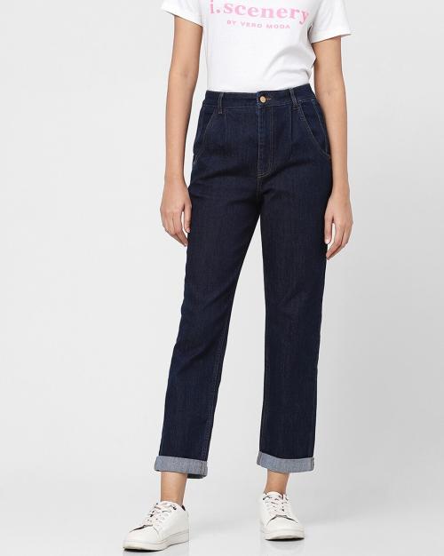 High-Rise Straight Fit Jeans