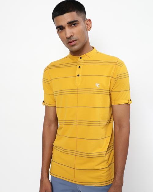 Buy Striped Tshirt with Band Collar Online at Best Prices in India JioMart.