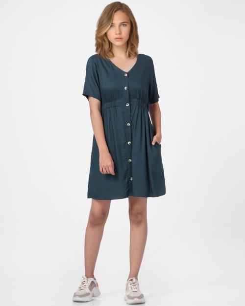 Button-Down A-line Dress