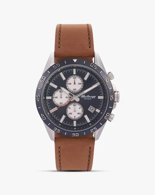 Men NP90106KL01 Dual Watch with Leather Strap