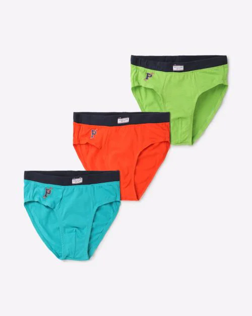 Pack of 3 Briefs with Elasticated Waist