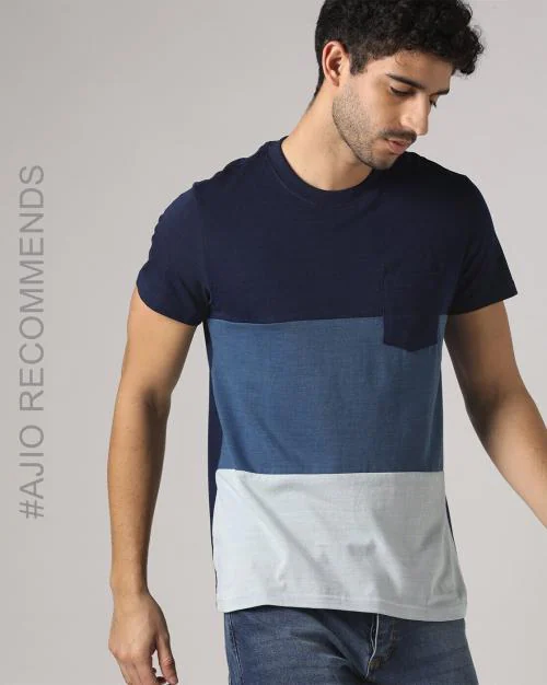 Colourblock Slim Fit Crew-Neck T-Shirt