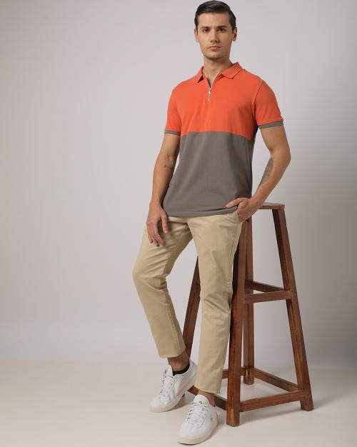Slim Fit Colourblock Polo T-Shirt