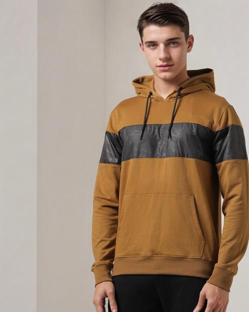 Cut & Sew Camouflage Hoodie with Kangaroo Pocket