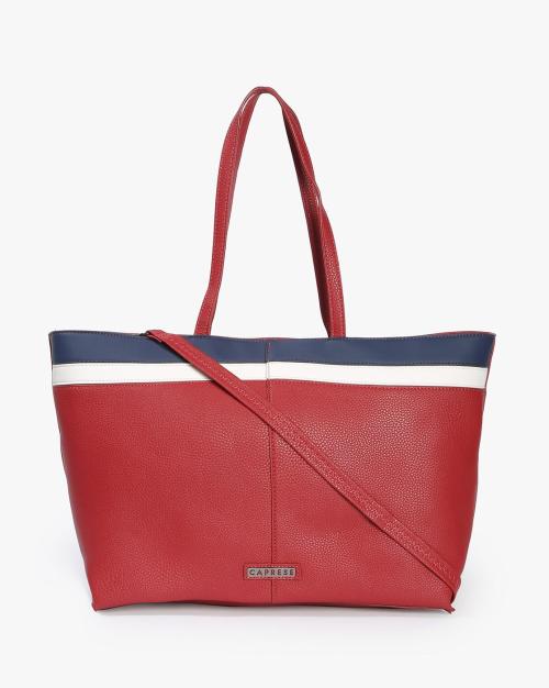Colourblock Tote Bag with Zip Closure JioMart