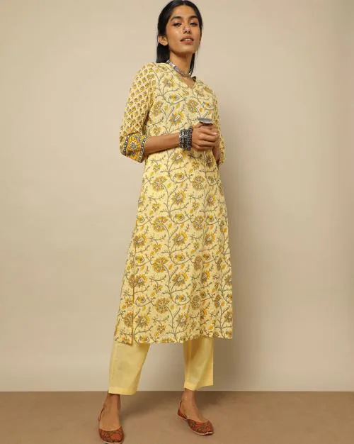 Kanchi Hand Block Printed Cotton Kurta Pant Set
